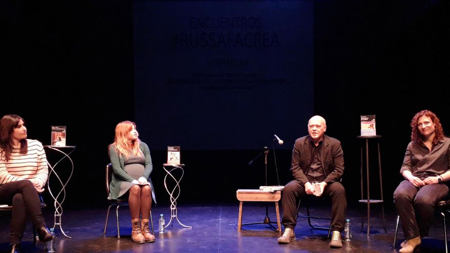 Blasco, Mascarell, Martí y Ferrer durante el primer ciclo Russafa Crea en la Sala Russafa.