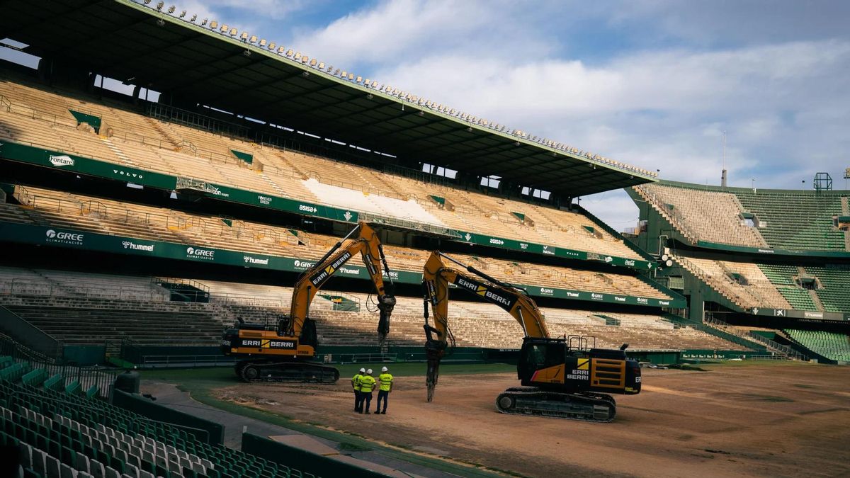 Obras en el interior del estadio Benito Villamarín.
