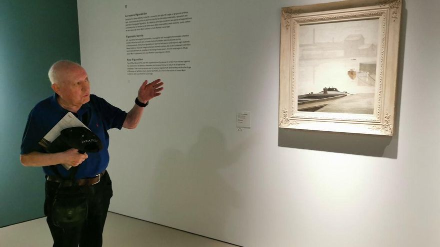 El artista Juan Ramón Luzuriaga explica las características de su obra 'Gabarra en Zorrozaurre'