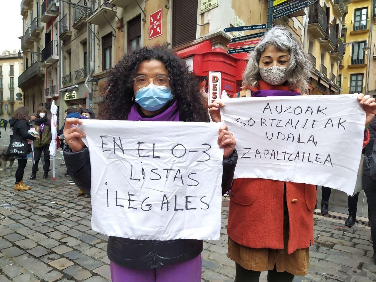 Las imágenes del 8M en Navarra, una jornada con los cuidados en el centro