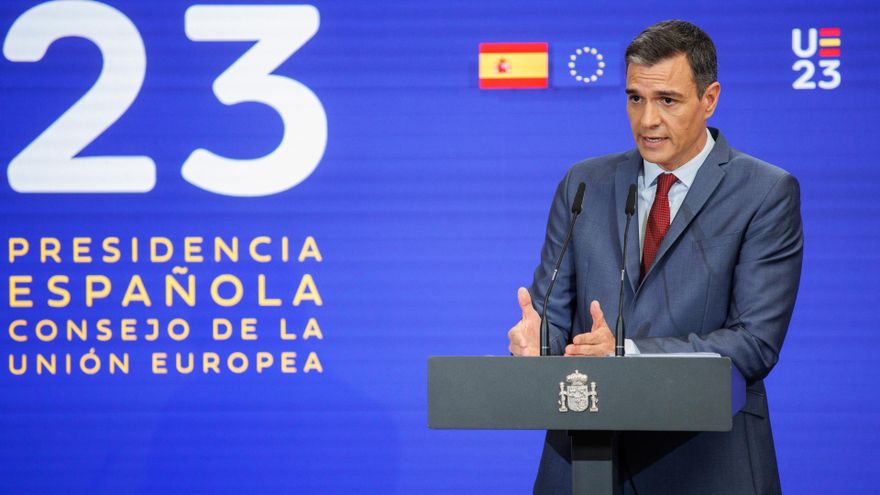 El presidente del Gobierno, Pedro Sánchez, presenta las prioridades de la Presidencia española del Consejo de la UE