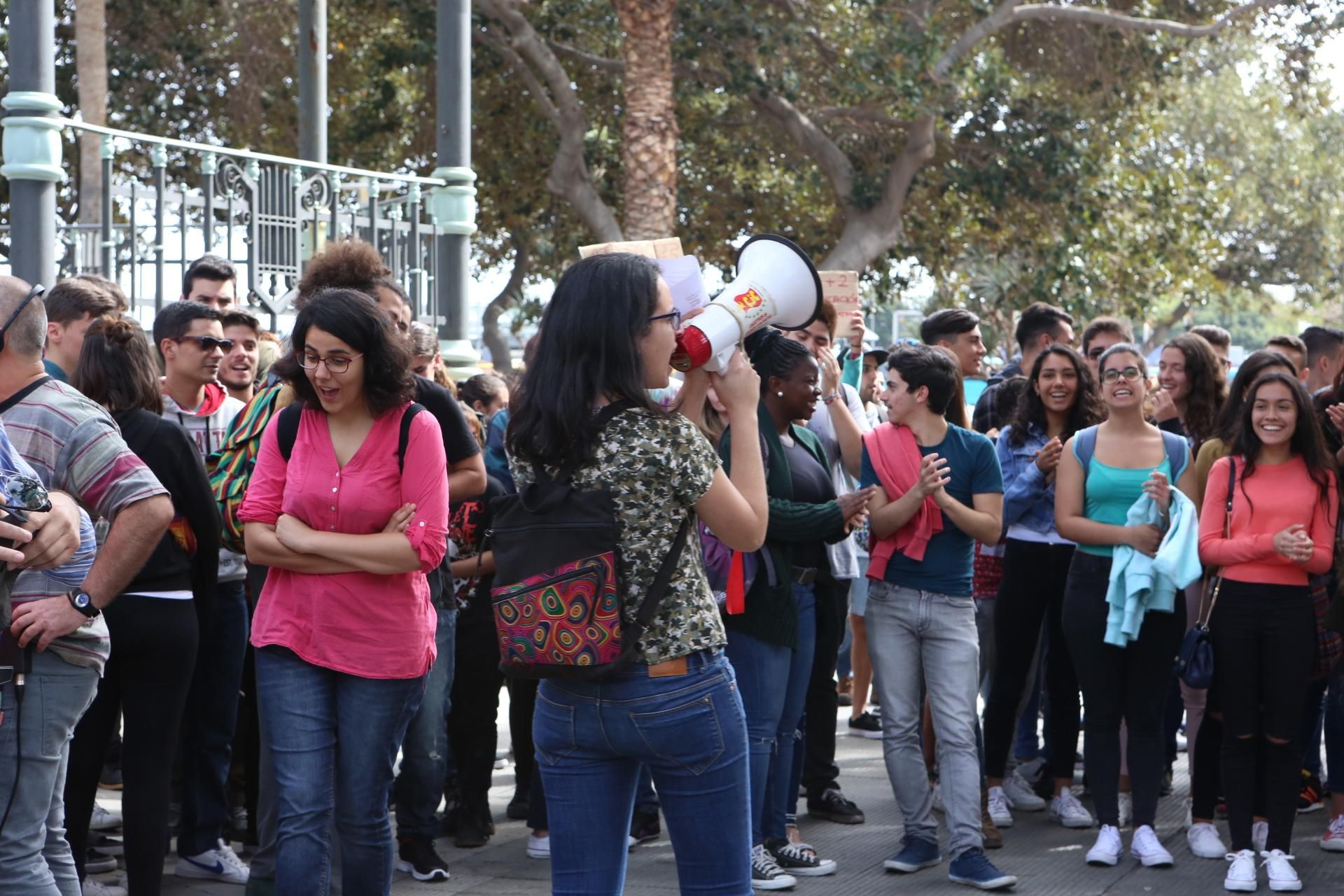 Manifestación de estudiantes en Las Palmas de Gran Canaria. (ALEJANDRO RAMOS)