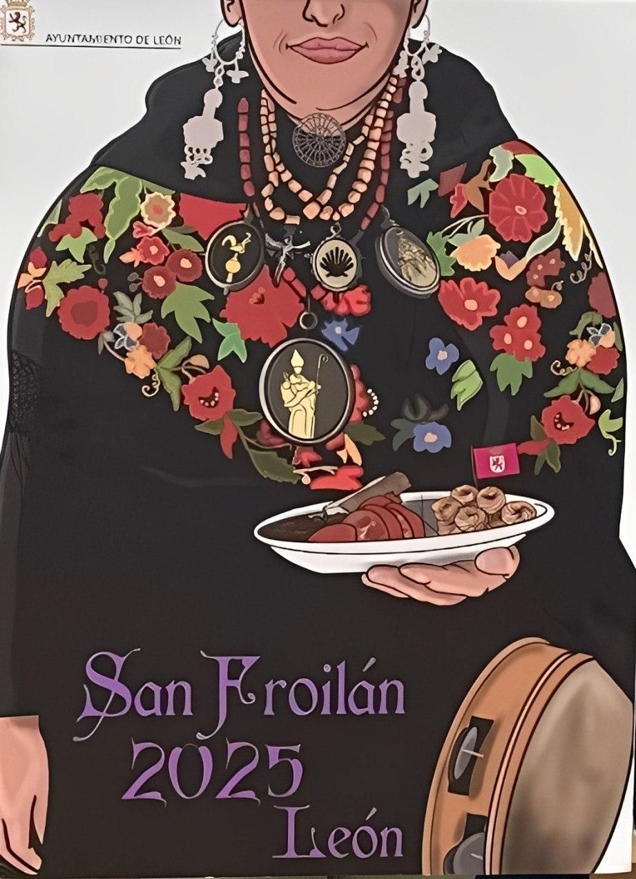 Cartel anunciador de las fiestas de San Froilán, diseñado por Marta Prieto Martínez.