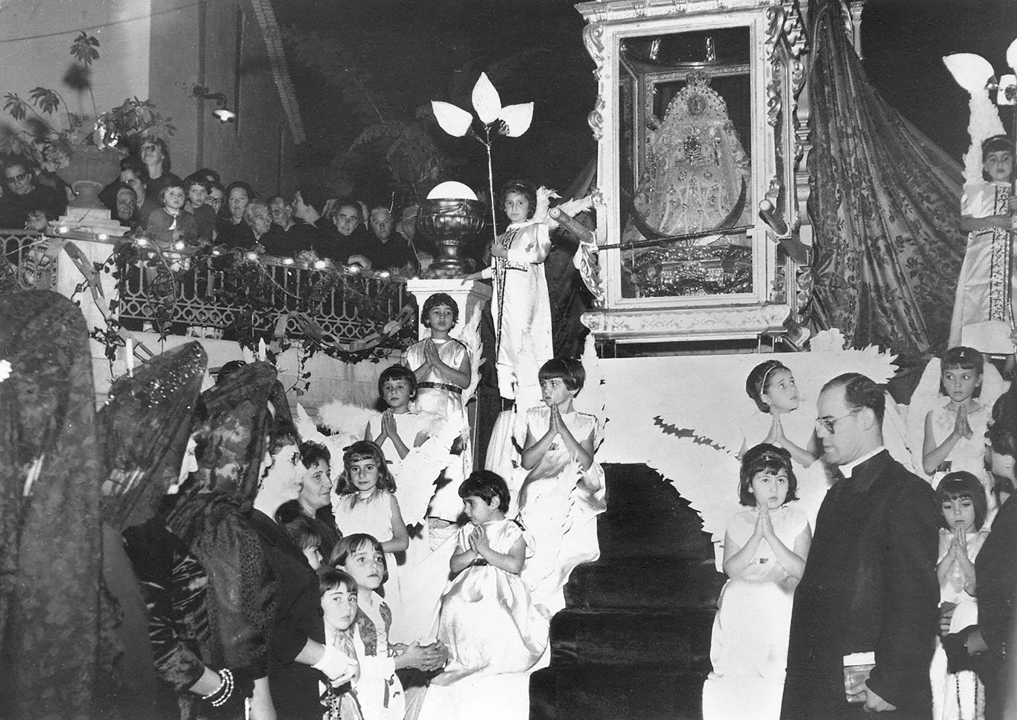 Virgen de las Nieves en El Paso. Diciembre de 1964. Archivo FotosElPaso
