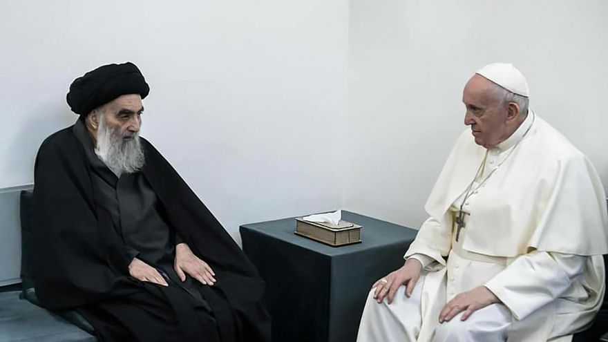 El papa Francisco se reúne con el líder ayatolá Al Sistani