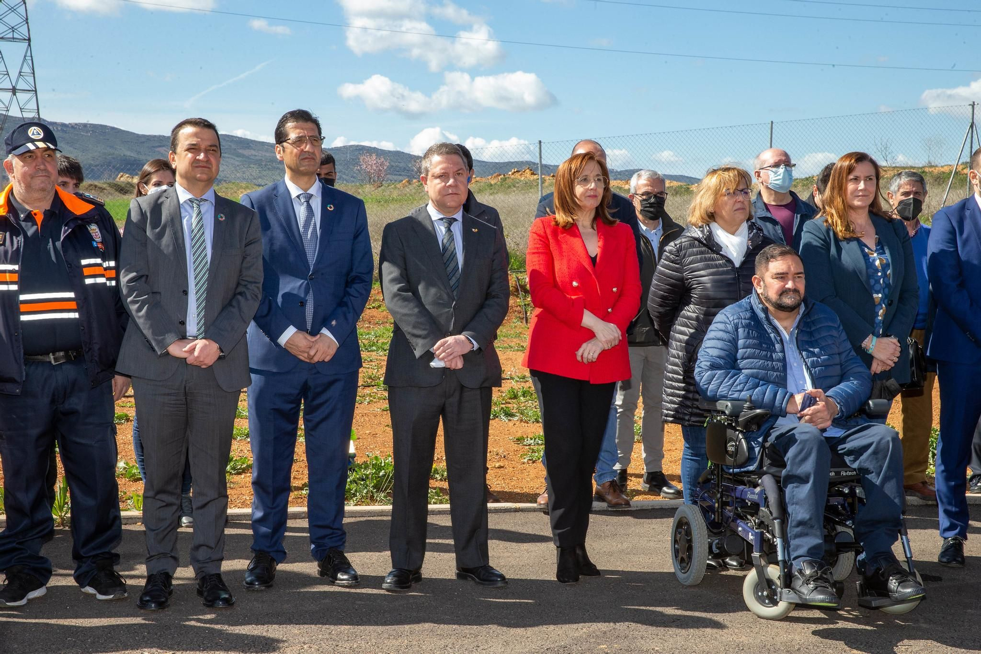Emiliano García-Page junto a miembros del Gobierno y de la Diputación de Ciudad Real en Argamasilla de Calatrava