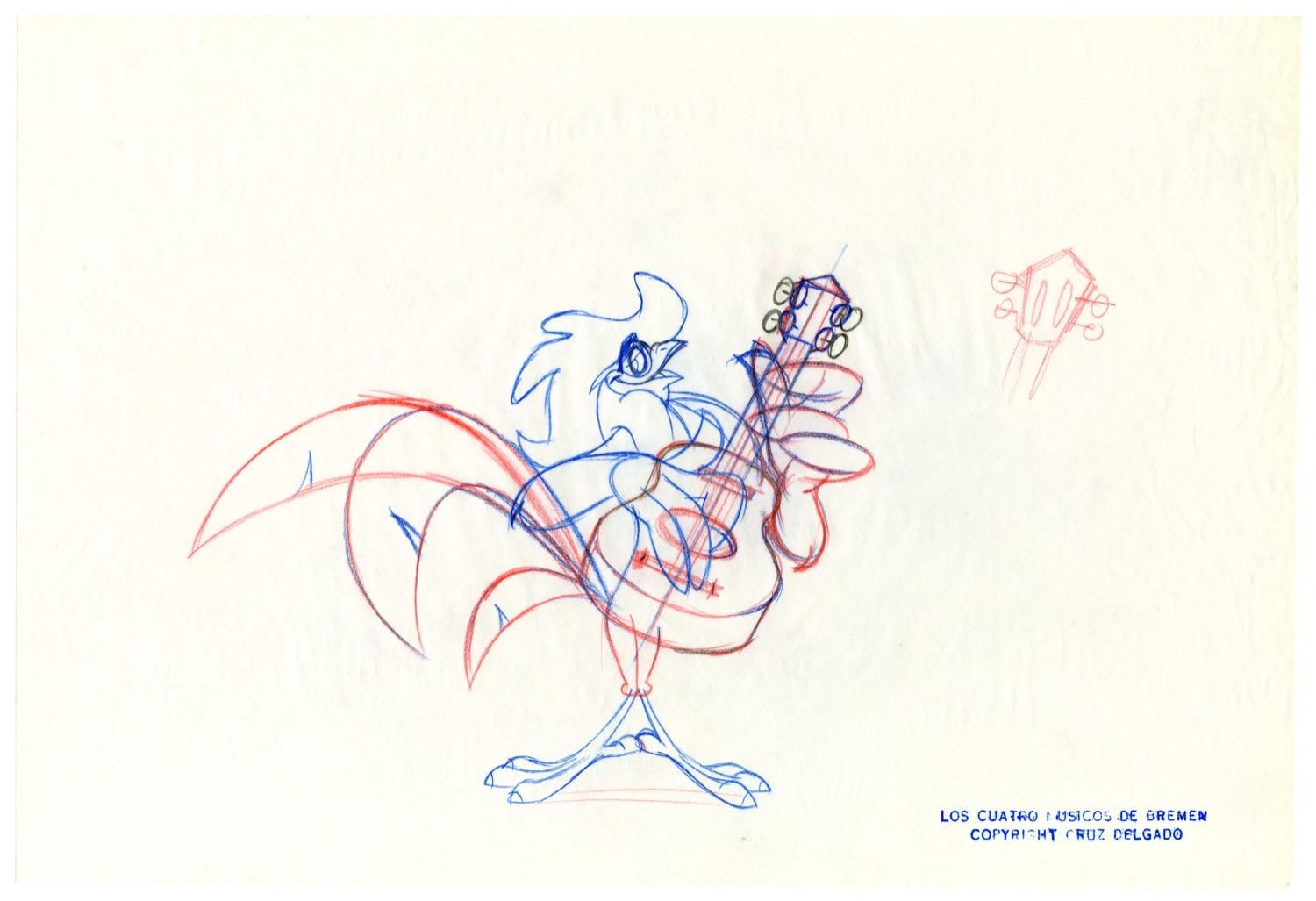 Dibujo de Cruz Delgado de 'Los cuatro músicos de Bremen'