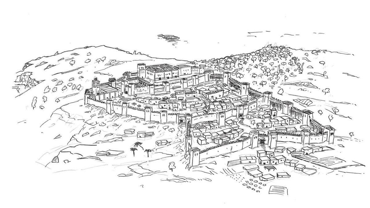 Ilustración de la ciudad en tiempos de Madina Yabisa.