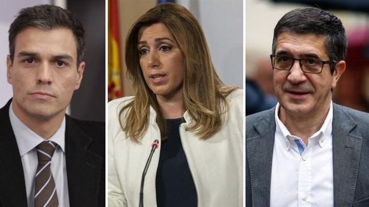 Pedro Sánchez, Susana Díaz y Patxi López
