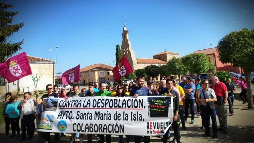 Protesta de hace pocos años contra la despoblación en la zona.