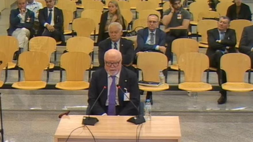 El comisario Villarejo, durante su declaración en la Audiencia Nacional.