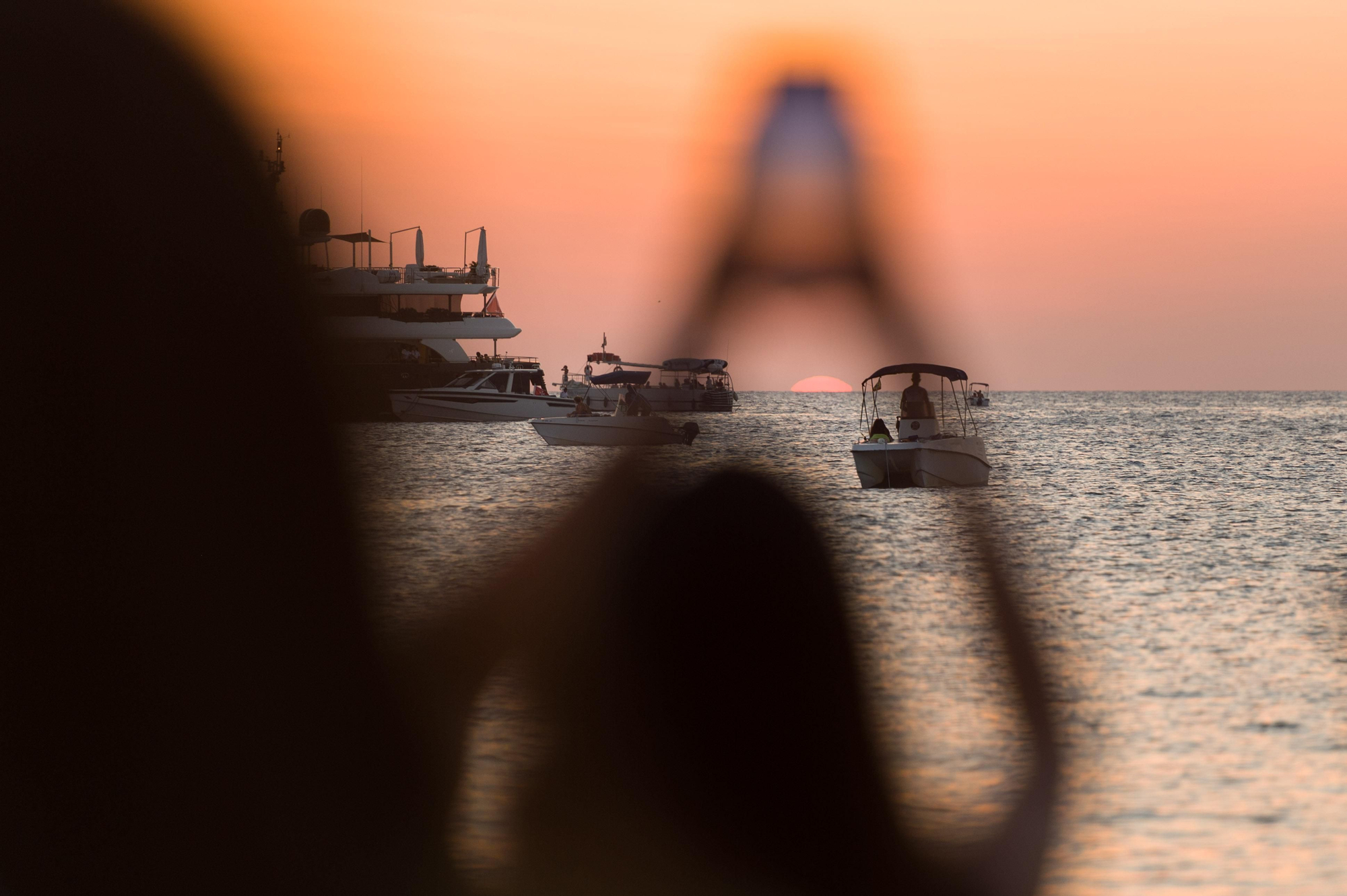 Puesta de Sol en la zona de Ses Variades, continuación de la bahía de Sant Antoni de Portmany