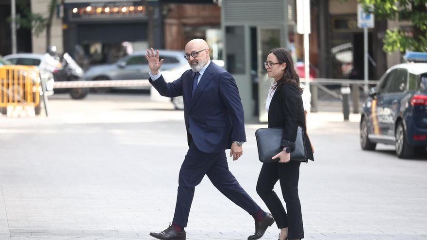 El abogado Jacobo Teijelo a su llegada a la Audiencia Nacional.