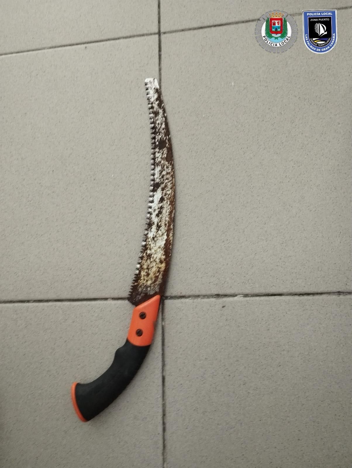 El serrucho de la persona detenida este lunes en Las Palmas de Gran Canaria