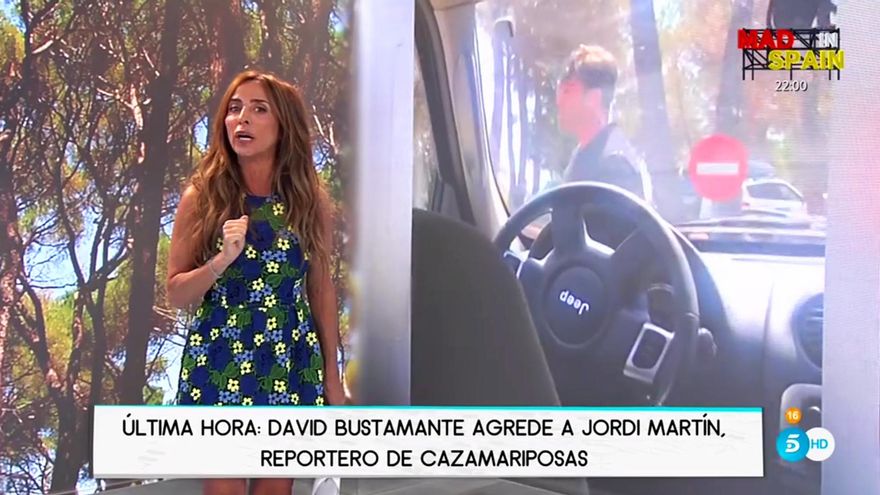 María Patiño informa en Telecinco del incidente con Bustamante