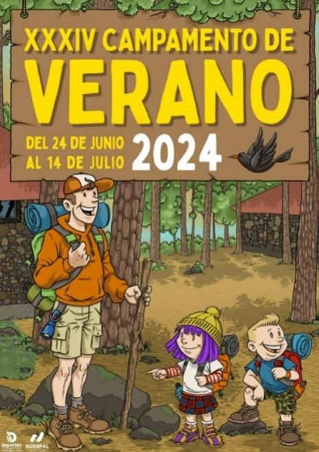 Cartel de Campamento de Verano del Riachuelo 2024.