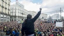 Pablo Iglesias, en la marcha del cambio de Podemos del 31 de enero de 2015.
