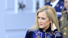 Cristina Cifuentes en la recepción al presidente de Portugal.