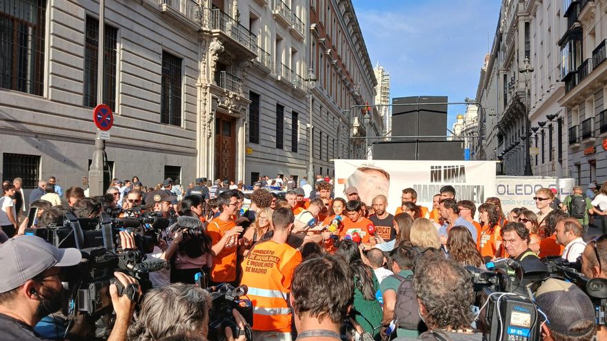 Canutazo del Sindicato de Inquilinas antes de la manifestación por Maricarmen