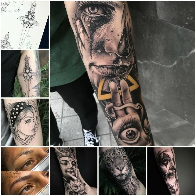 Algunos de los trabajos de los tatuadores de Golden Bee.