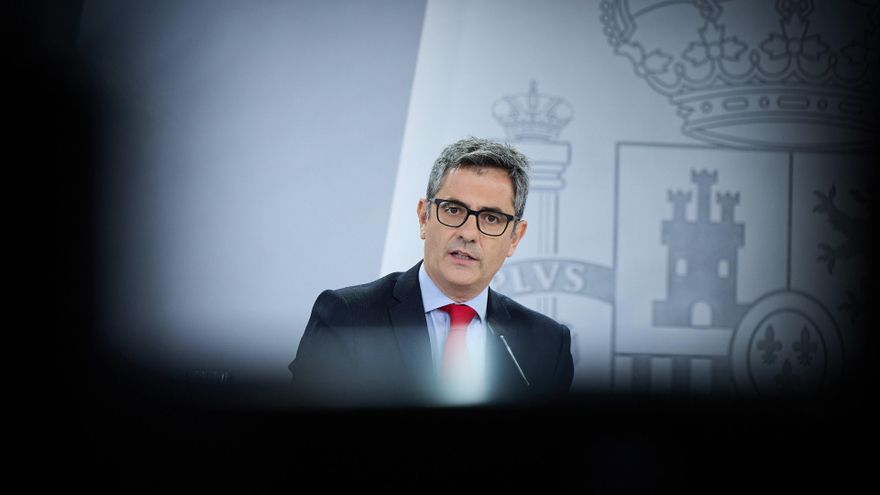 El ministro de la Presidencia, Félix Bolaños, durante una rueda de prensa tras el Consejo de Ministros, en el Palacio de la Moncloa, a 22 de julio de 2025, en Madrid (España).