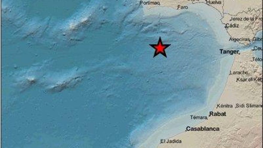 Un terremoto de magnitud 5,4 con epicentro en el mar sacude el Golfo de Cádiz