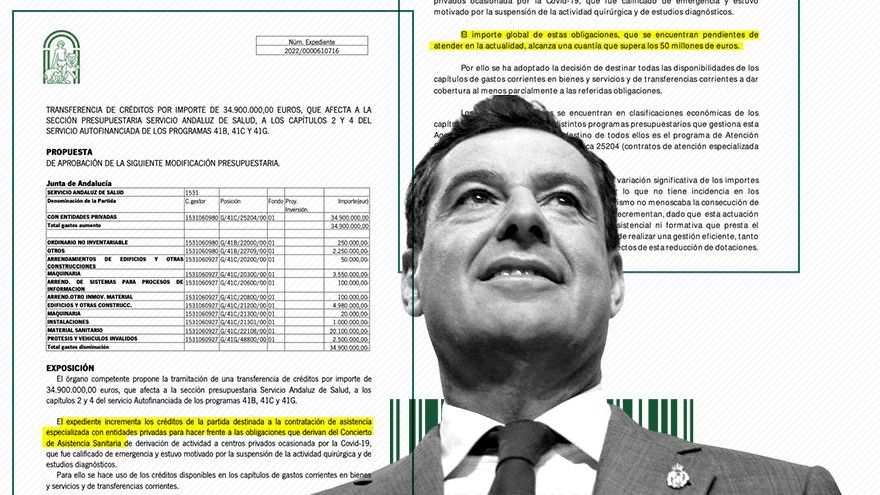 El Gobierno andaluz recorta 55 millones al presupuesto de salud pública para pagar los contratos a dedo con clínicas privadas