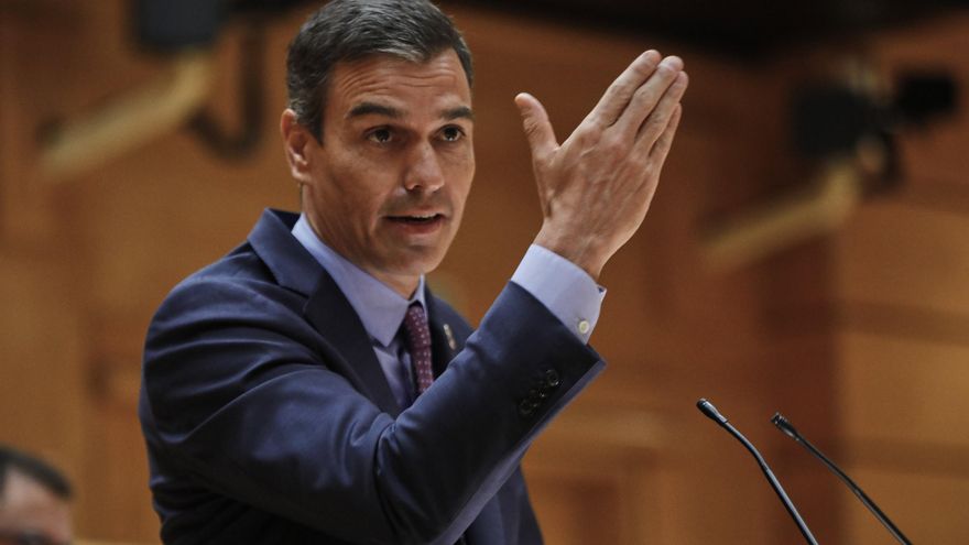 El presidente del Gobierno, Pedro Sánchez, comparece ante el Pleno del Senado.