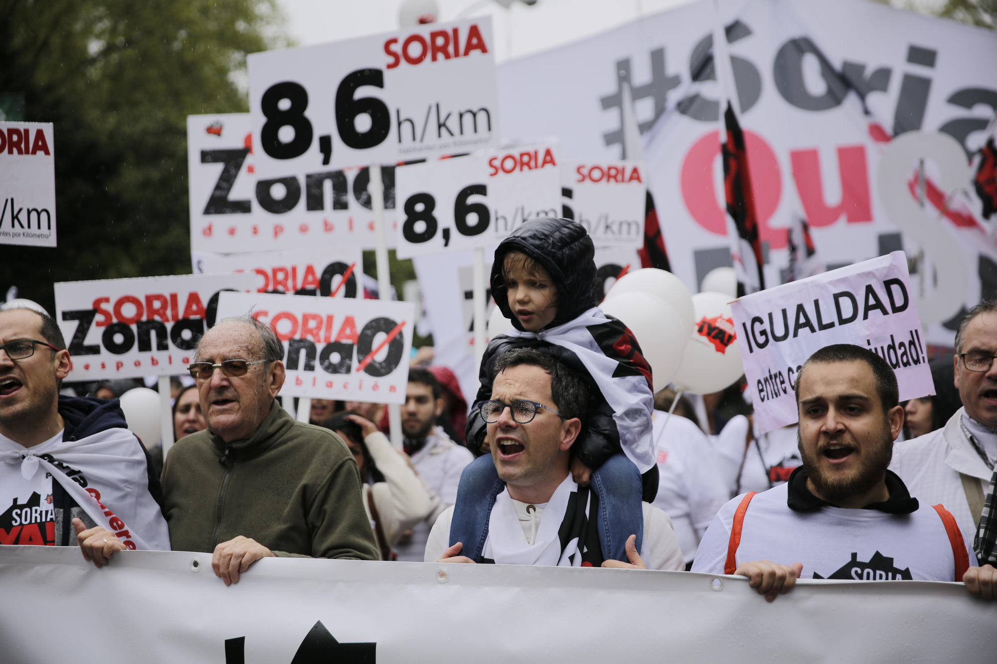 El bloque procedente de Soria dentro de la marcha