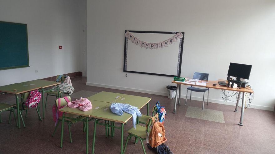 El aula de la escuela de Villar del Río.