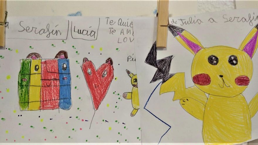 Cartas y dibujos de ánimo enviados a Serafín por sus compañeros