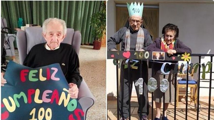 Fotomontaje con las imágenes de los centenarios sorianos.