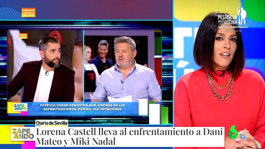 Lorena Castell lanza un "puñal" a Miki Nadal tras preferir a Patricia Conde en 'Masterchef Celebrity': "¿Tienes miedo?"