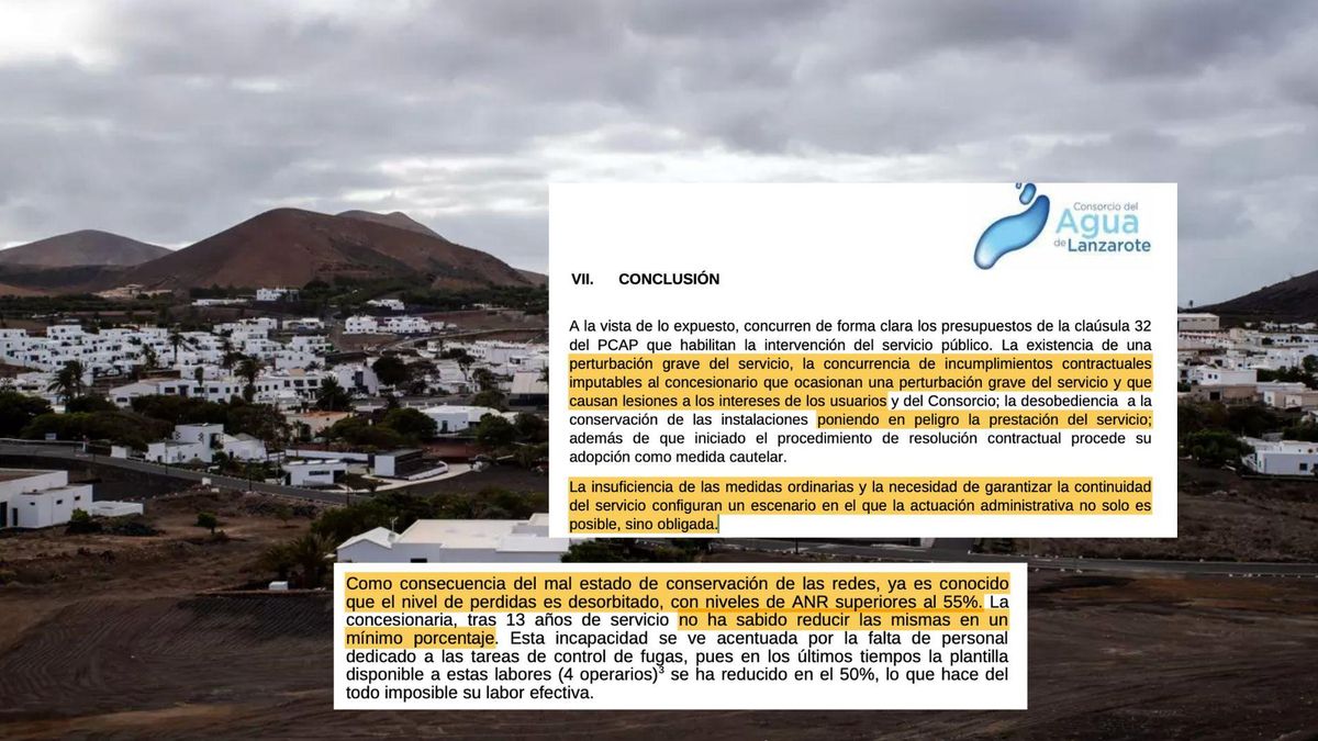 El demoledor informe sobre el agua en Lanzarote: el suministro está en peligro e intervenir el servicio es ''obligado''