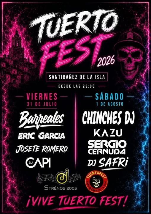 Cartel de Tuerto Fest 2026 en Santibáñez de la Isla.