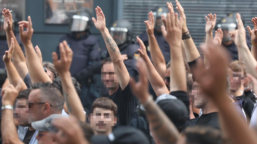 Trabajadores del metal durante la huelga del pasado martes