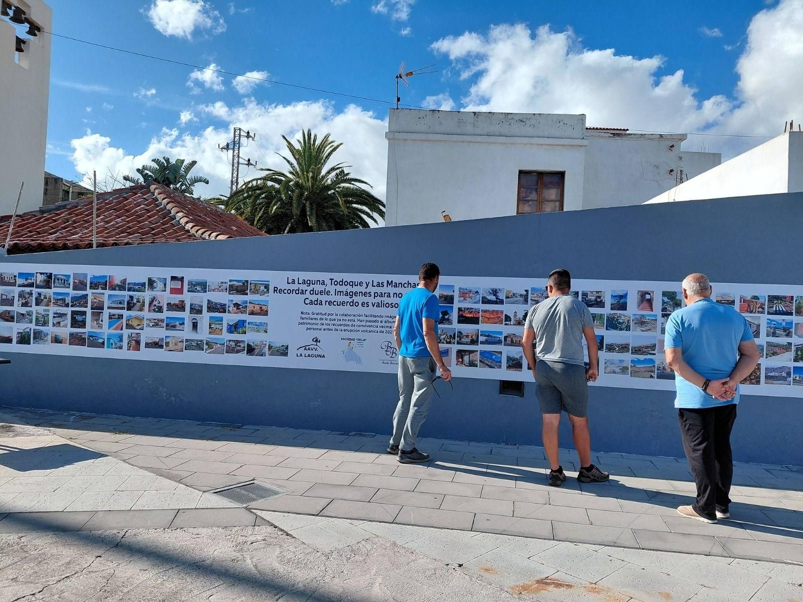 Muestra fotográfica de inmuebles y lugares que engulló el volcán. ASOCIACIÓN DE VECINOS LA LAGUNA