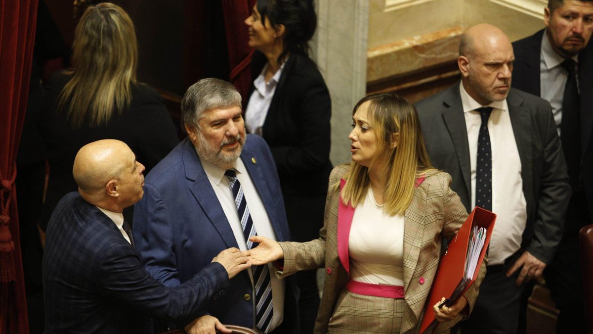 El senador José Mayans (en el centro) pidió juicio político a la ministra de Seguridad, Patricia Bullrich.
