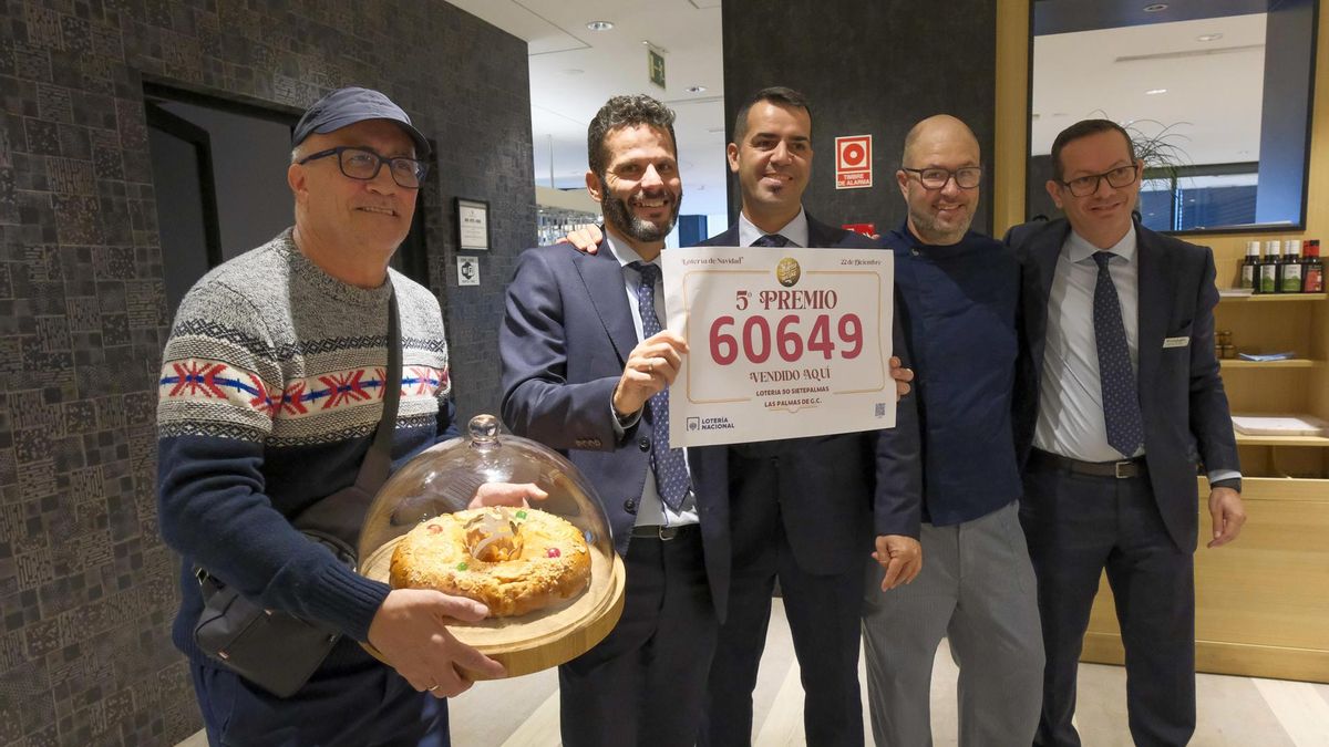 El quinto premio de la Lotería de Navidad 60649 cayó en la administración de lotería 50 de Las Palmas de Gran Canaria.