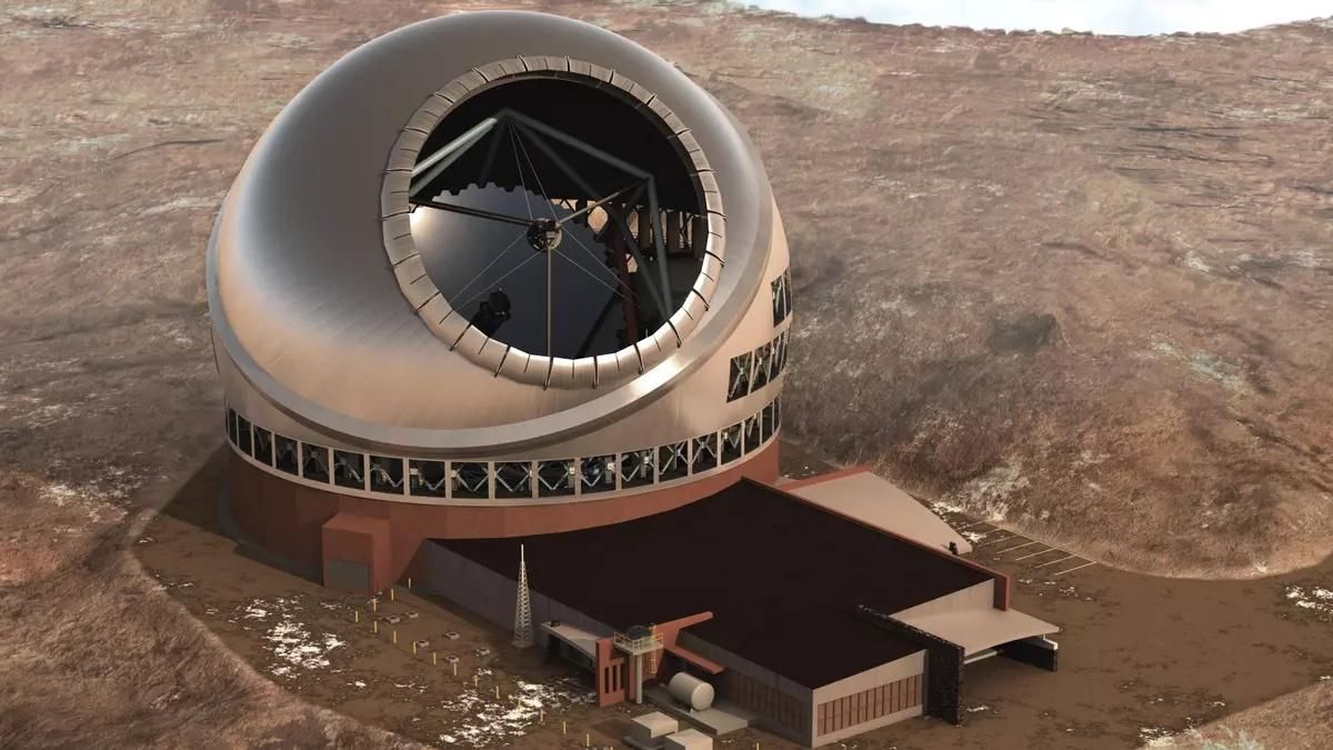 Simulación del aspecto que tendrá el Telescopio de Treinta Metros una vez construido.