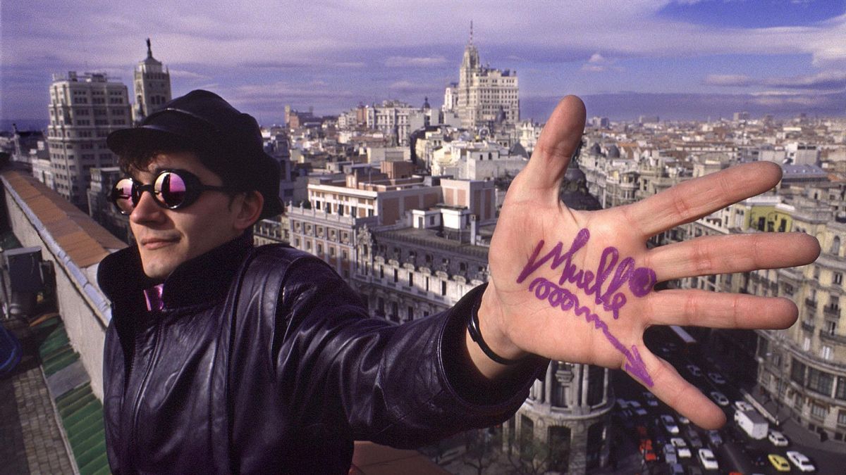 El grafitero Muelle en el Círculo de Bellas Artes en 1987. Foto: José Antonio Rojo