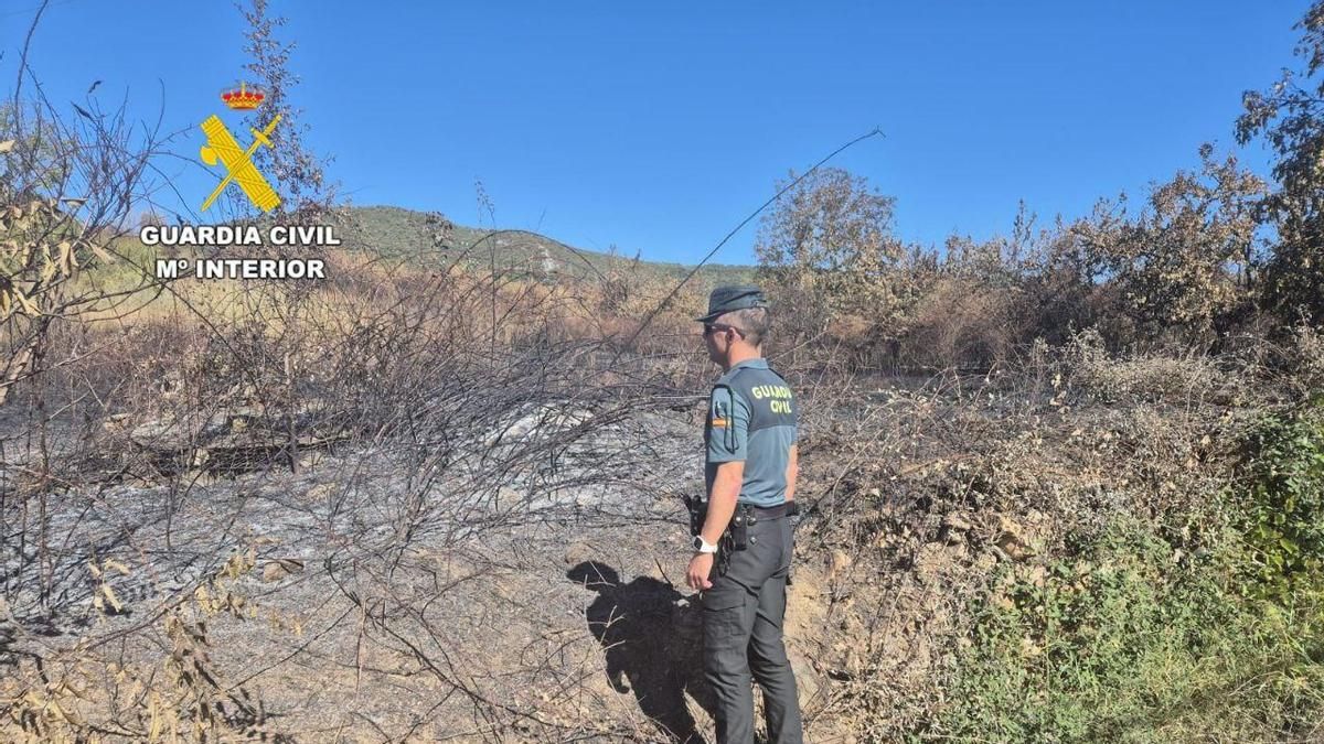 La Guardia Civil investiga el incendio de San Juan de Paluezas.