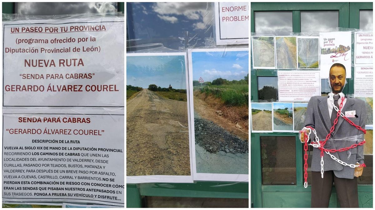 Valderrey inaugura la ruta turística más accidentada de León: la 'Senda para cabras' dedicada a la desidia de la Diputación