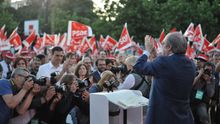 Ángel Gabilondo en el mitin de cierre de campaña de 2015.
