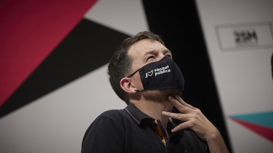 El exvicepresidente del Gobierno Pablo Iglesias, en el mitin final de la ‘Universidad de Otoño’, organizada por Podemos, en Rivas-Vaciamadrid, a 10 de octubre de 2021, en Madrid (España).