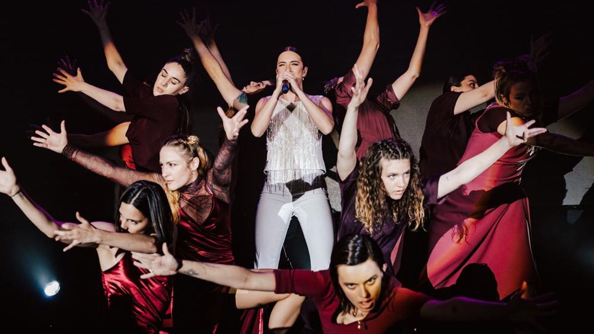 Blanca Paloma, durante su actuación en la PreParty de Eurovisión en Madrid