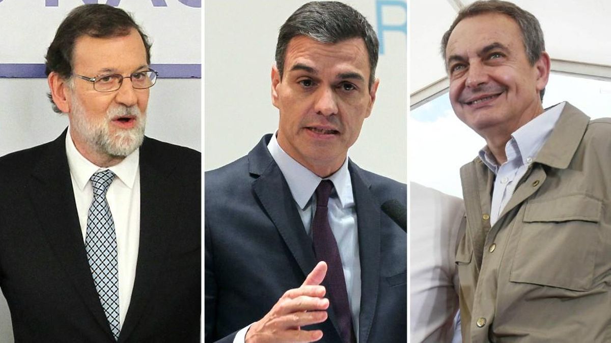 Mariano Rajoy, Pedro Sánchez y José Luis Rodríguez Zapatero.