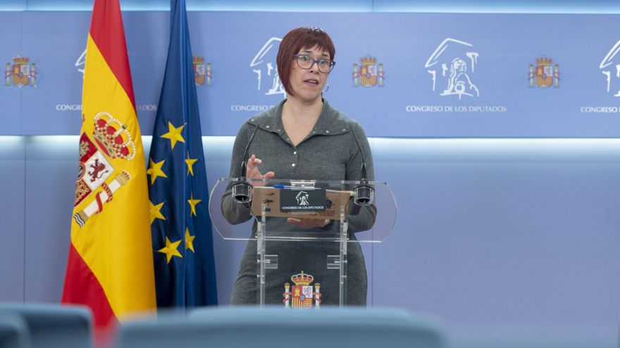 Archivo - La diputada de Sumar Àgueda Micó interviene durante una rueda de prensa anterior a la Junta de Portavoces, a 16 de enero de 2024, en Madrid (España).