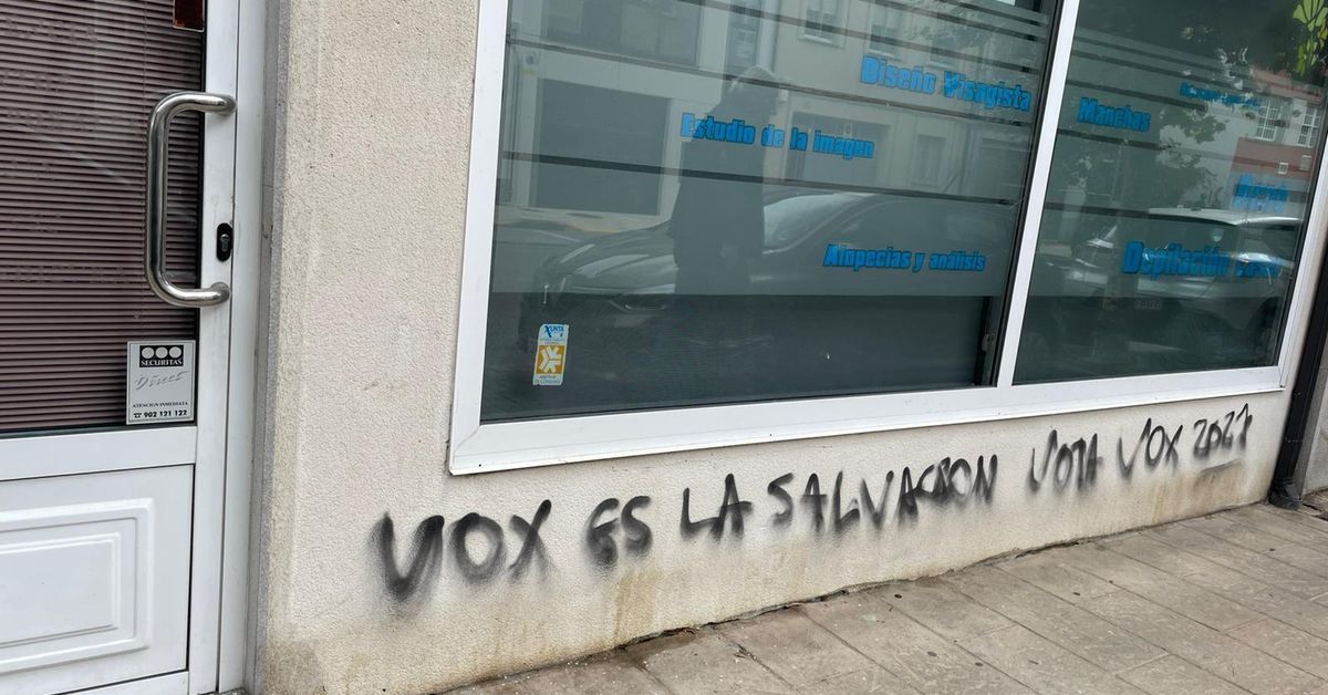Vuelven a vandalizar con pintadas la sede del PSOE en Lugo, que alerta de una “escalada de violencia política”