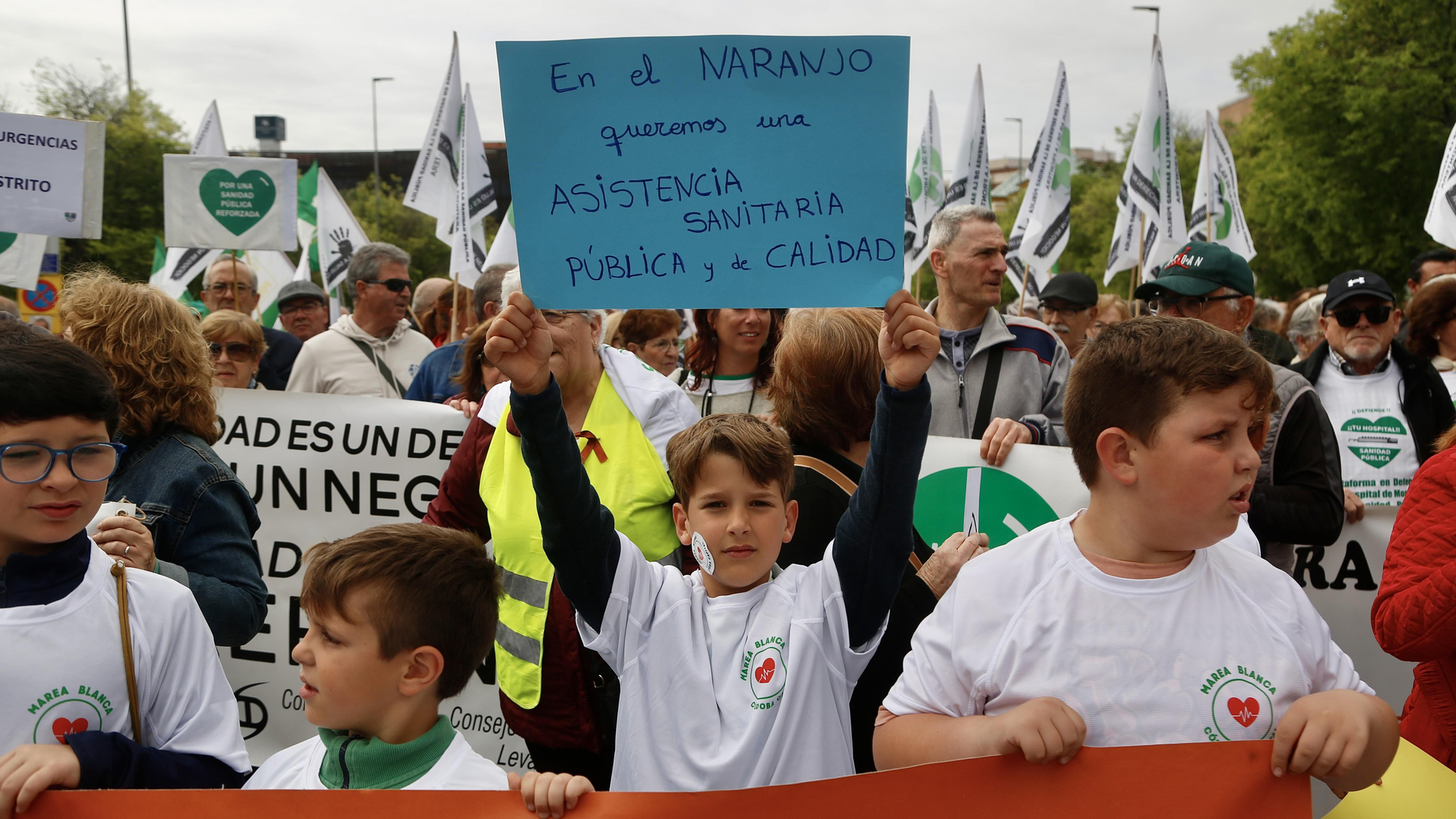 Manifestación de las Mareas Blancas por la sanidad pública